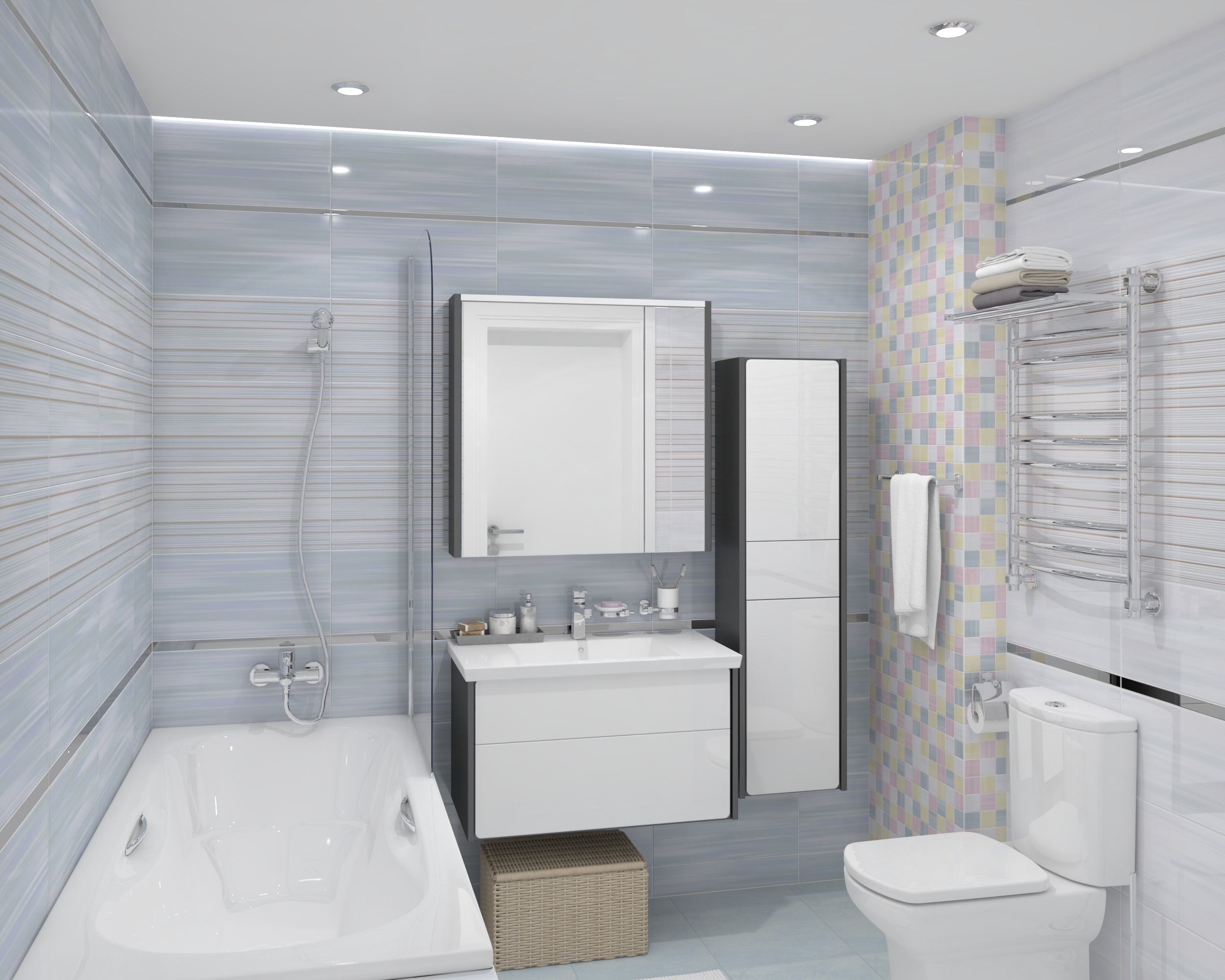 Мозаика (MM34032) Laparet Spring мозаичный микс 25x25 глянцевый