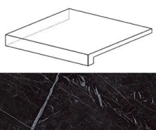 Ступень угловая левая Атлас Конкорд Италия Marvel Nero Marquina Scalino Ang. Sx ATED 33x33
