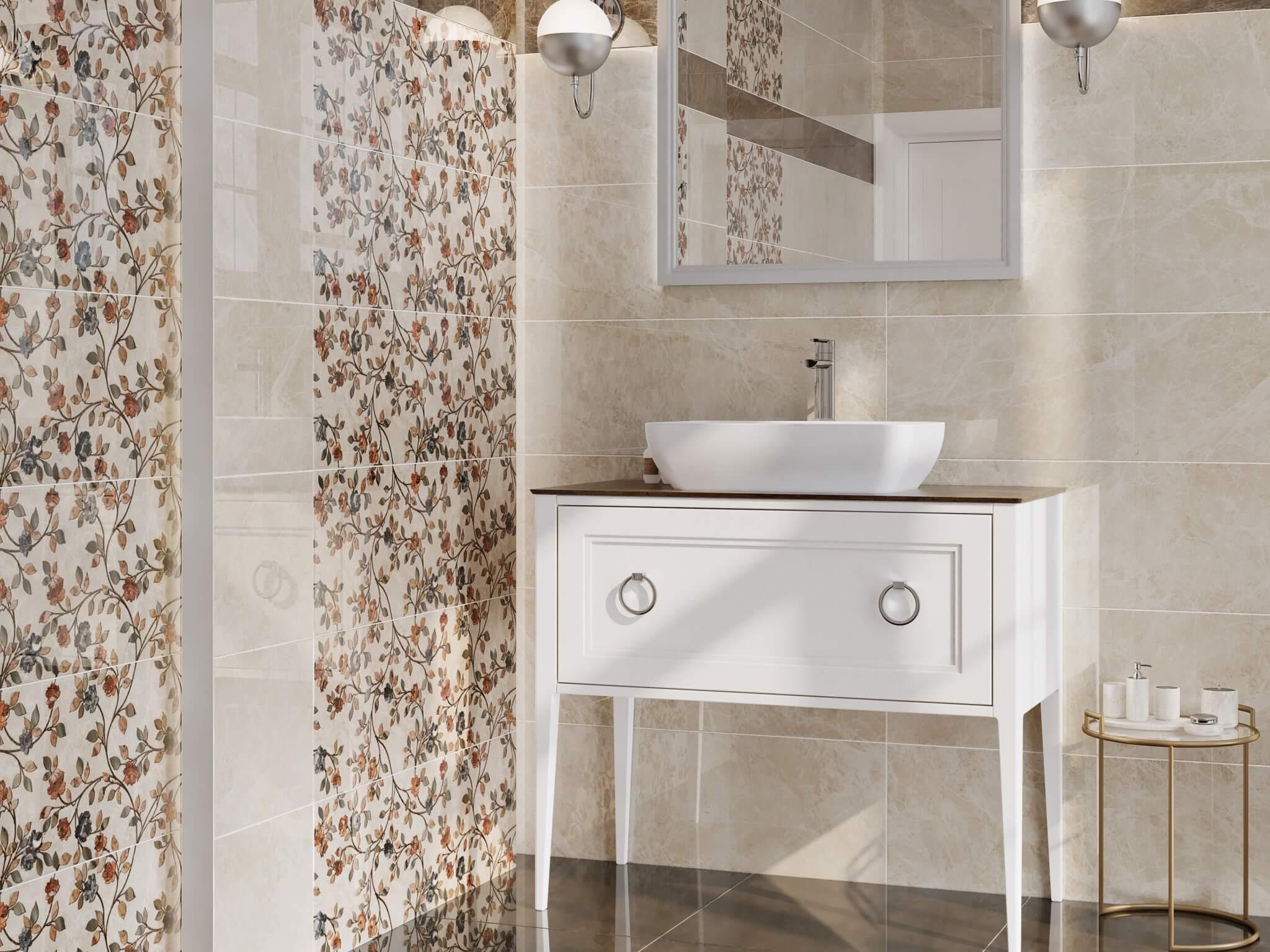 Декор Kerama Marazzi VT\A26\13083R Гран-Виа цветы обрезной 30x89,5