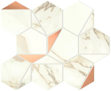 Мозаика Атлас Конкорд Италия Марвел Шайн/ Marvel Shine Calacatta Imperiale Gold Hex Shiny 25.1x29 A4WW