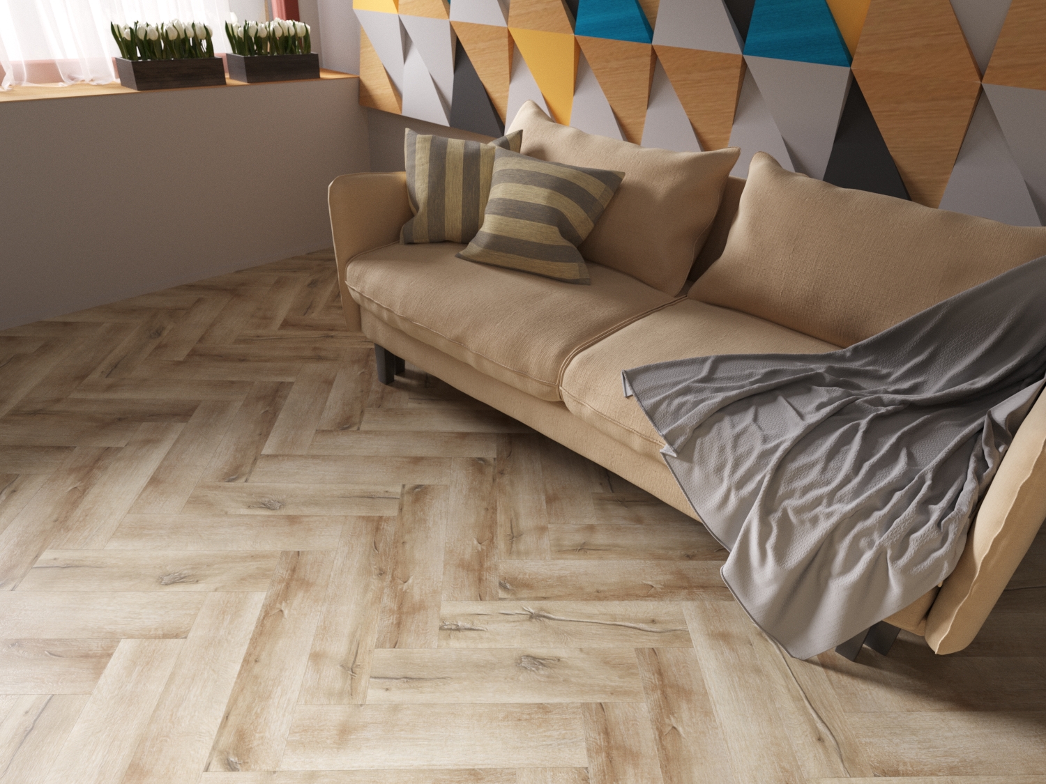 Кварцвиниловая плитка Fine Floor Craft Short Plank FF-016 Дуб Виндзор кварц винил напольный