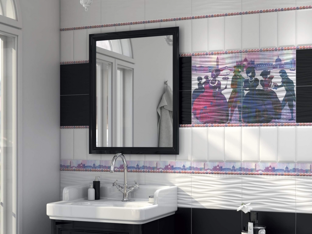 Керамическая плитка Kerama Marazzi 19028 N Карнавал в Венеции белый грань матовый 9.9x20