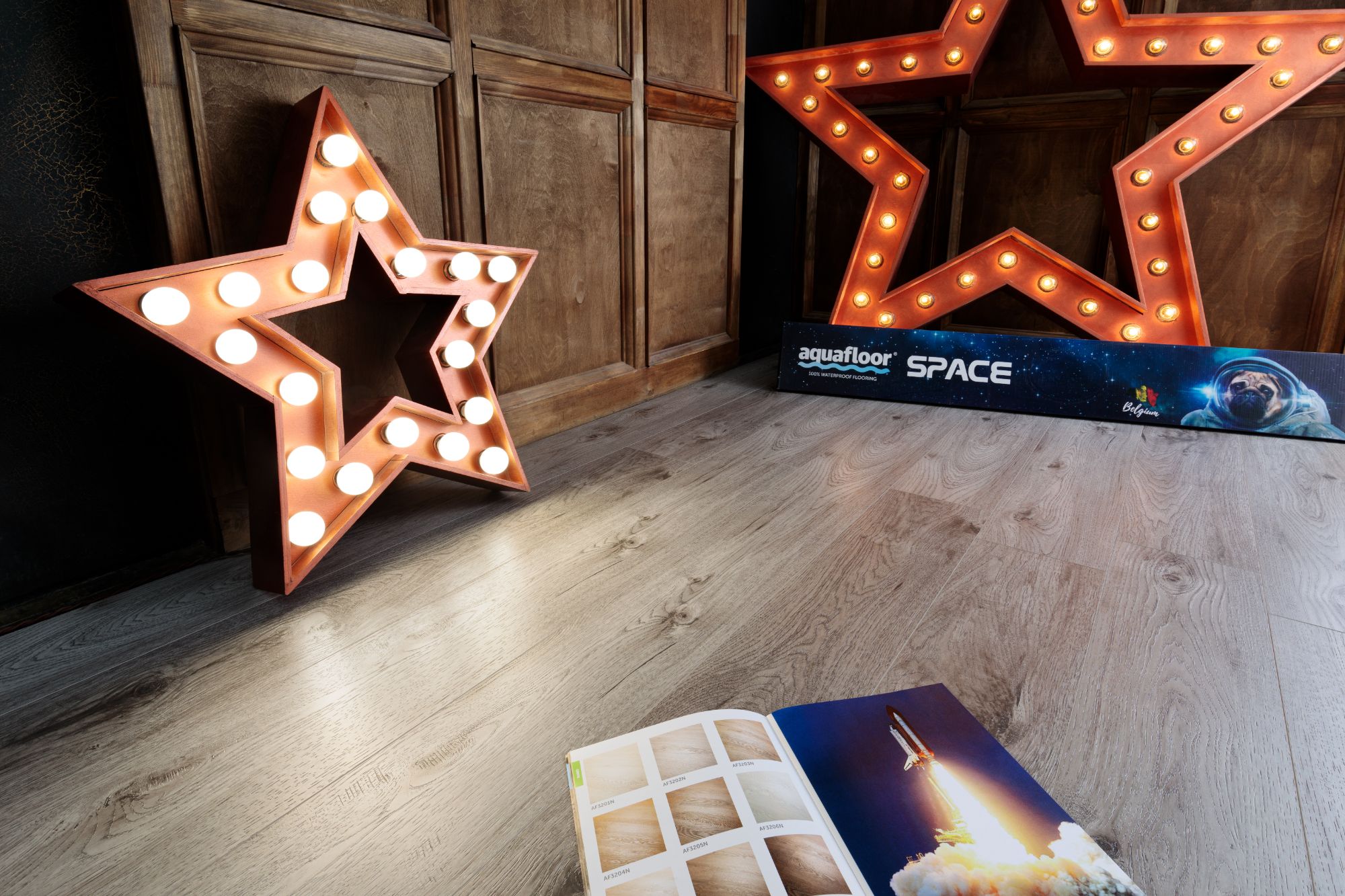 Кварцвиниловая плитка Aqua Floor Спейс/ Space AF4031SPC 1220x180 Дуб Светлый замковый кварц винил напольный