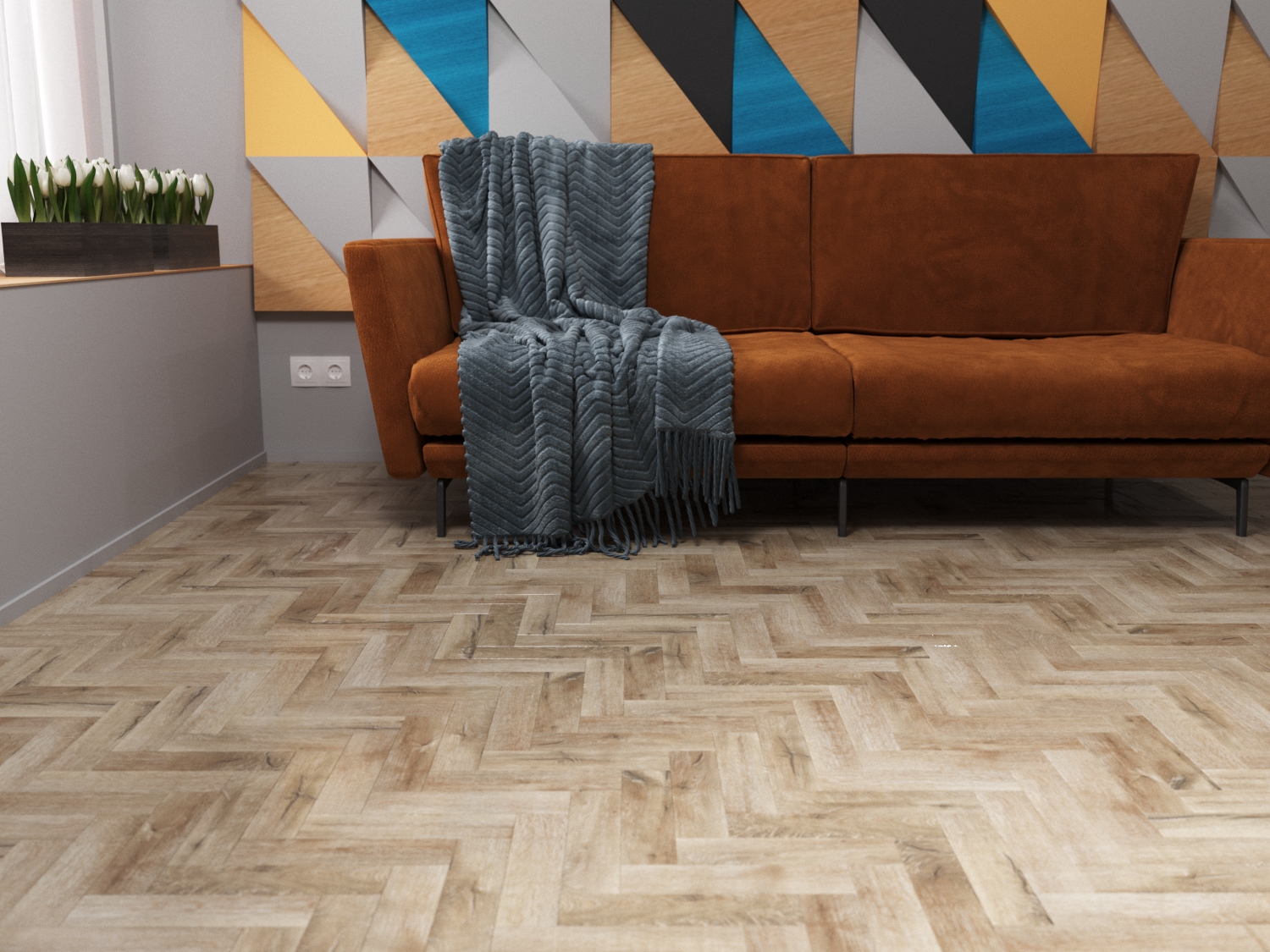 Кварцвиниловая плитка Fine Floor Craft Small Plank FF-414 Дуб Шер кварц винил напольный