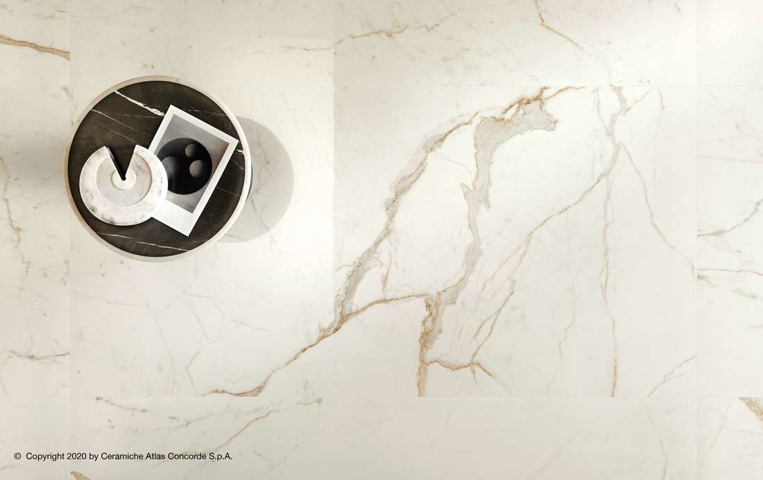 Керамическая плитка Атлас Конкорд Италия Марвел Шайн/ Marvel Shine Calacatta Imperiale Shiny 40x80 A3ZV