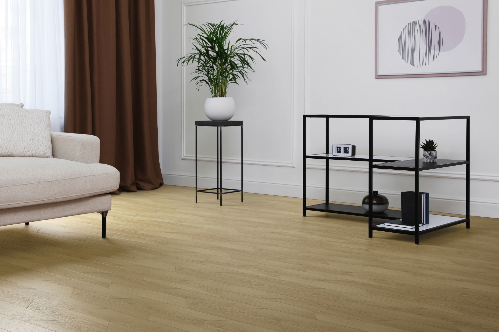 Кварцвиниловая плитка Aqua Floor Шеврон премиум (Паркет)/ Chevron Premium (Parquet) AF7014CVR 690x120 Дуб селект Темный замковый кварц винил напольный