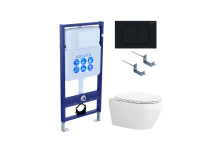 Set AQUATEK ЛЕЯ (рама AQUATEK Standard INS-0000012 с звукоиз.прокладкой+крепеж KKI-0000002+кнопка KDI-0000012+унитаз ЛЕЯ AQ1199-00 с крышкой-сиденьем soft-close)