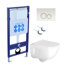 SET AQUATEK ДИВА-016 4в1 (рама AQUATEK Standard INS-0000012+ крепеж KKI-0000002+клавиша KDI-0000016+унитаз ДИВА AQ2012-00)