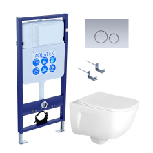 SET AQUATEK ДИВА-019 4в1 (рама AQUATEK Standard INS-0000012+ крепеж KKI-0000002+клавиша KDI-0000019+унитаз ДИВА AQ2012-00)