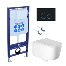 SET AQUATEK ЛУГАНО-020 4в1 (рама AQUATEK Standard INS-0000012+ крепеж KKI-0000002+клавиша KDI-0000020+унитаз ЛУГАНО AQ2002-00 с тонким сиденьем soft-close)