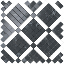 Мозаика Атлас Конкорд Италия Марвел Про/ Marvel Pro Noir Mix Diagonal Mosaic (Noir+Statuario Select) 30.5x30.5 9MVH
