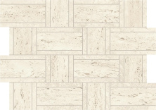 Мозаика Атлас Конкорд Италия Марвел Травертине/ Marvel Travertine White Mosaico Basketweave 35x46.8 AF9M
