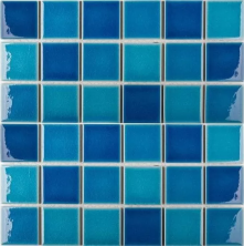 Мозаика СтарМозаик Crackle Blue Mixed Glossy (LWWB84555) 30.6x30.6 синий