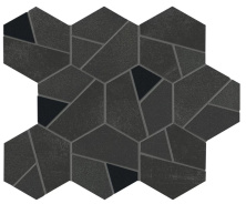 Мозаика Атлас Конкорд Италия Буст/ Boost Tarmac Mosaico Hex Black 25x28.5 AN7B