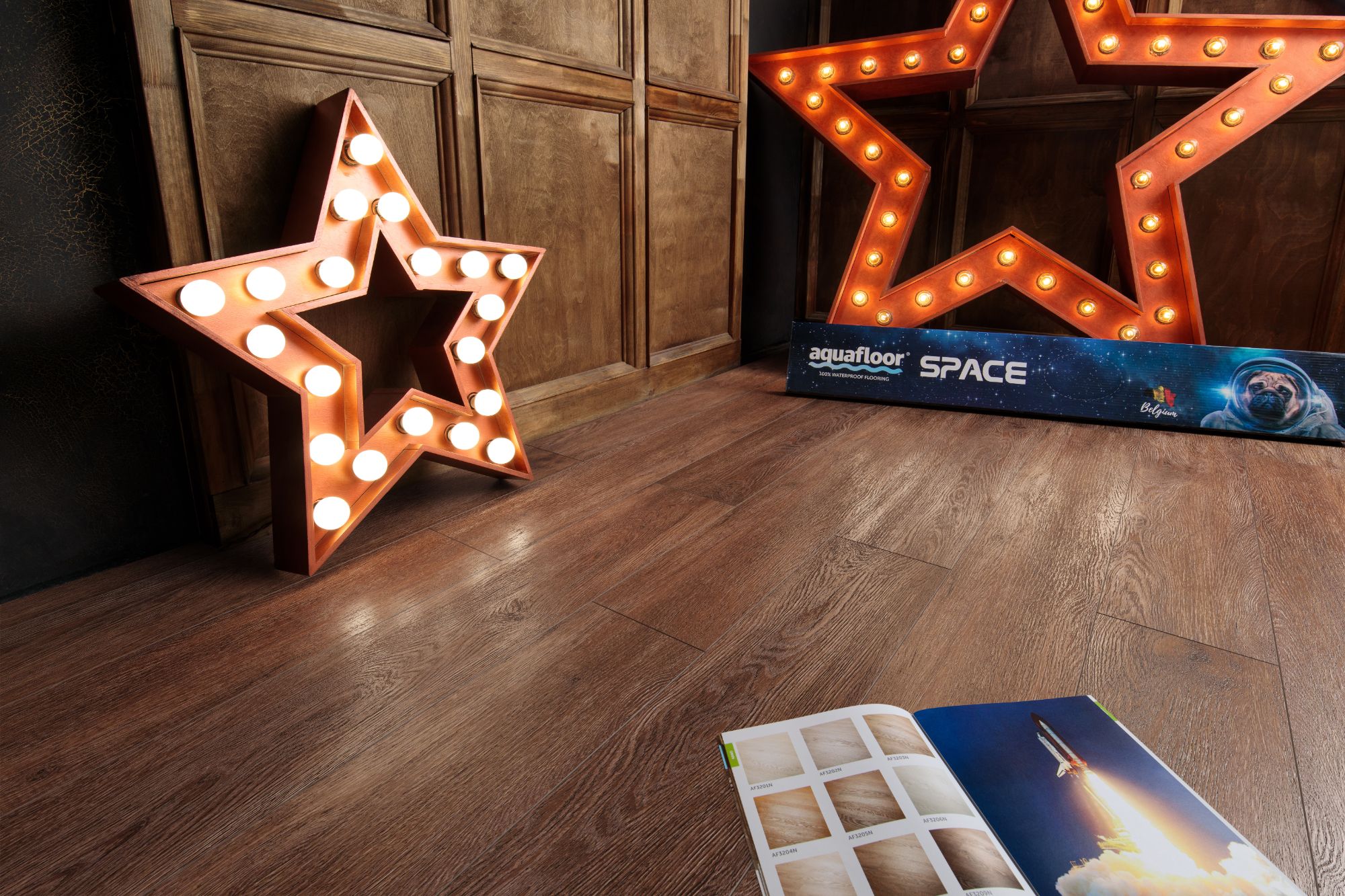 Кварцвиниловая плитка Aqua Floor Спейс/ Space AF4031SPC 1220x180 Дуб Светлый замковый кварц винил напольный