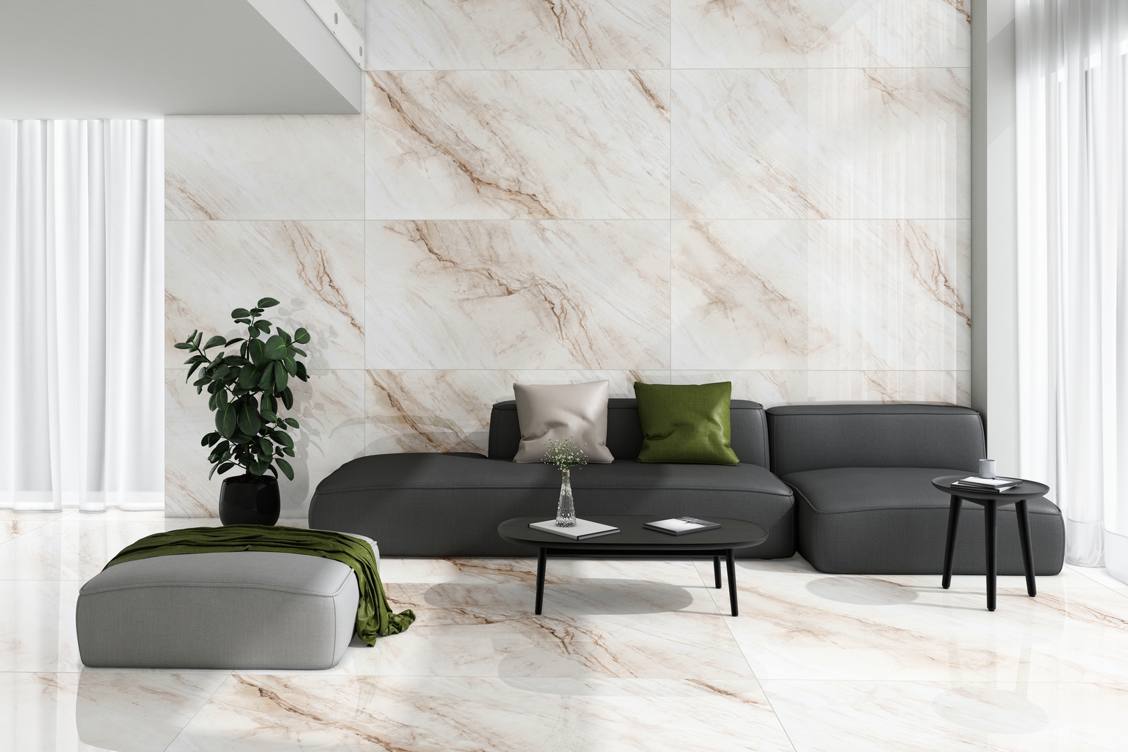Керамогранит Азарио Volkas Radico 80X160 Glossy P231123011G серый