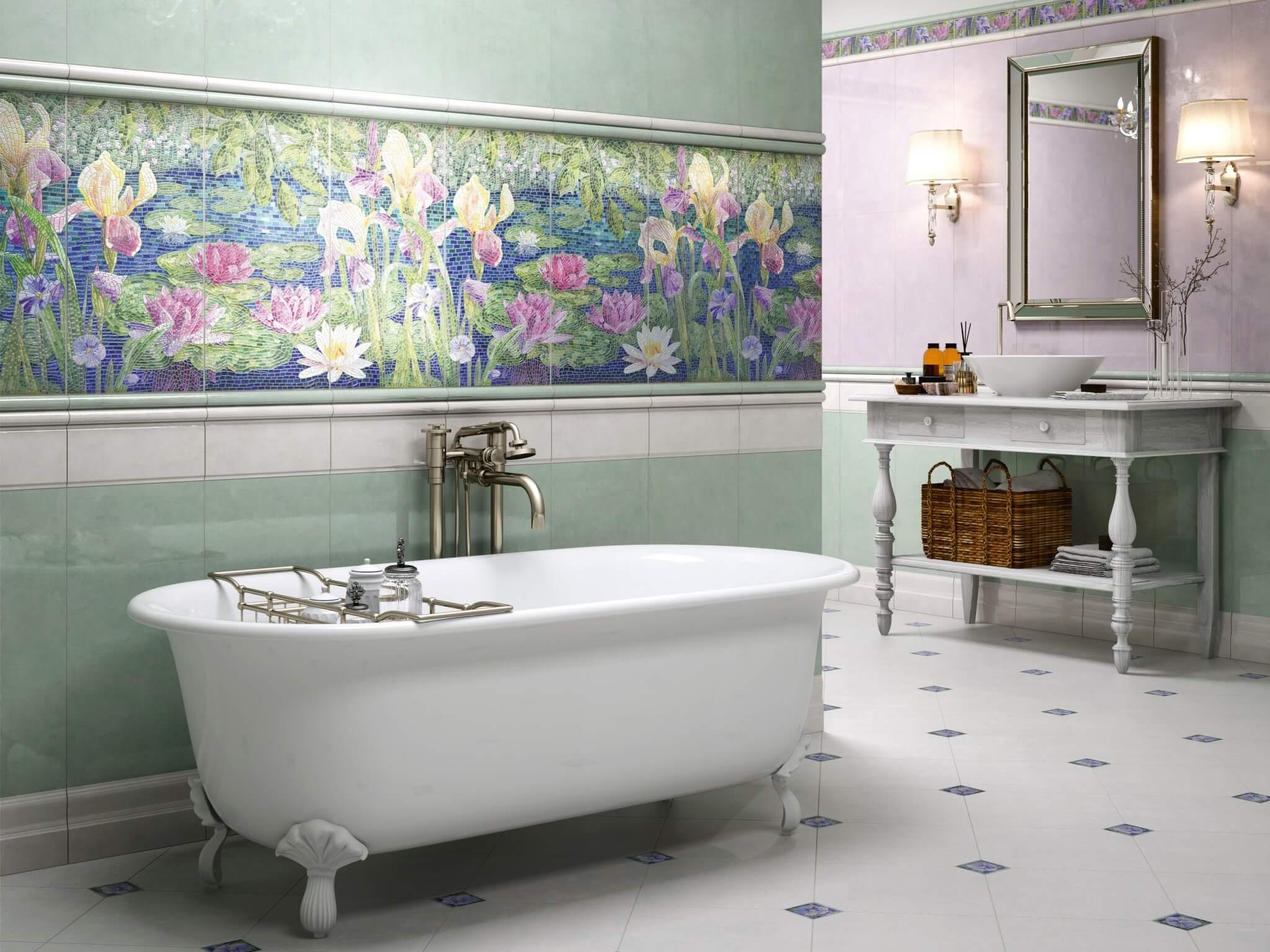 Бордюр Kerama Marazzi HGD\A95\11000RL Сад Моне лаппатированный 7,2x30