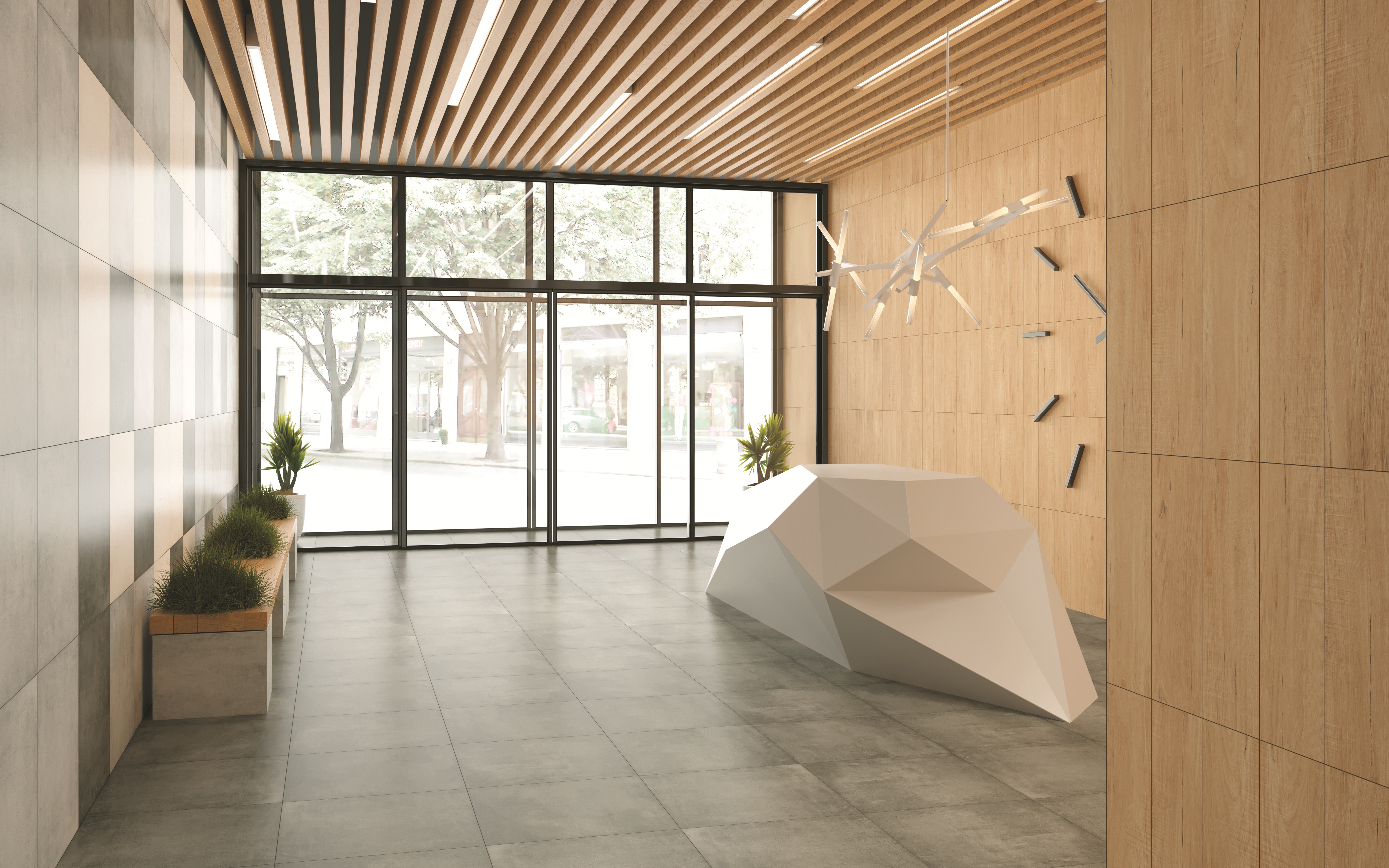 Керамогранит Grasaro Beton White 60x120 G-1104/MR/600x1200x11
