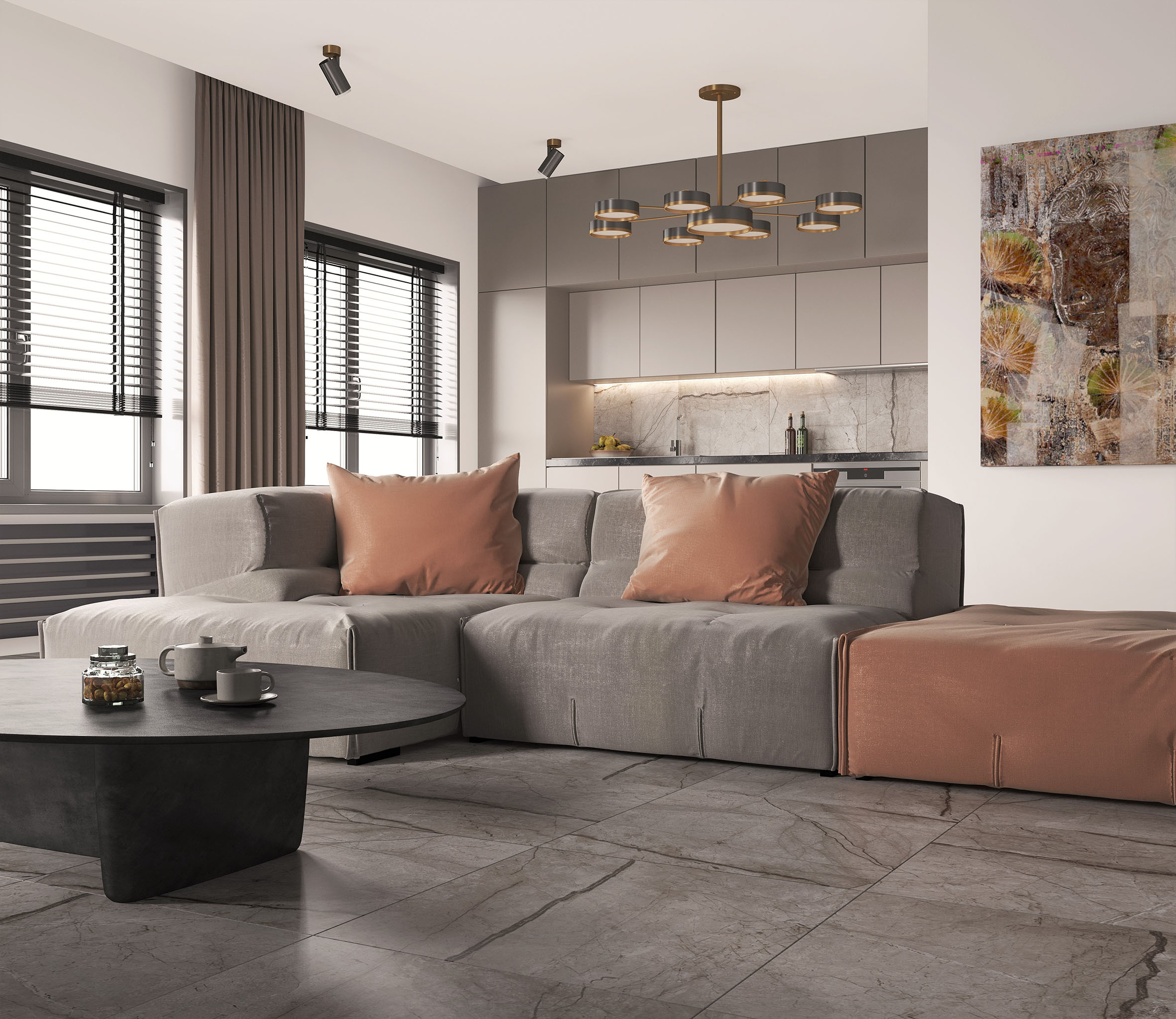 Керамогранит Laparet Obsidian Moss Gray 60x60 полированный