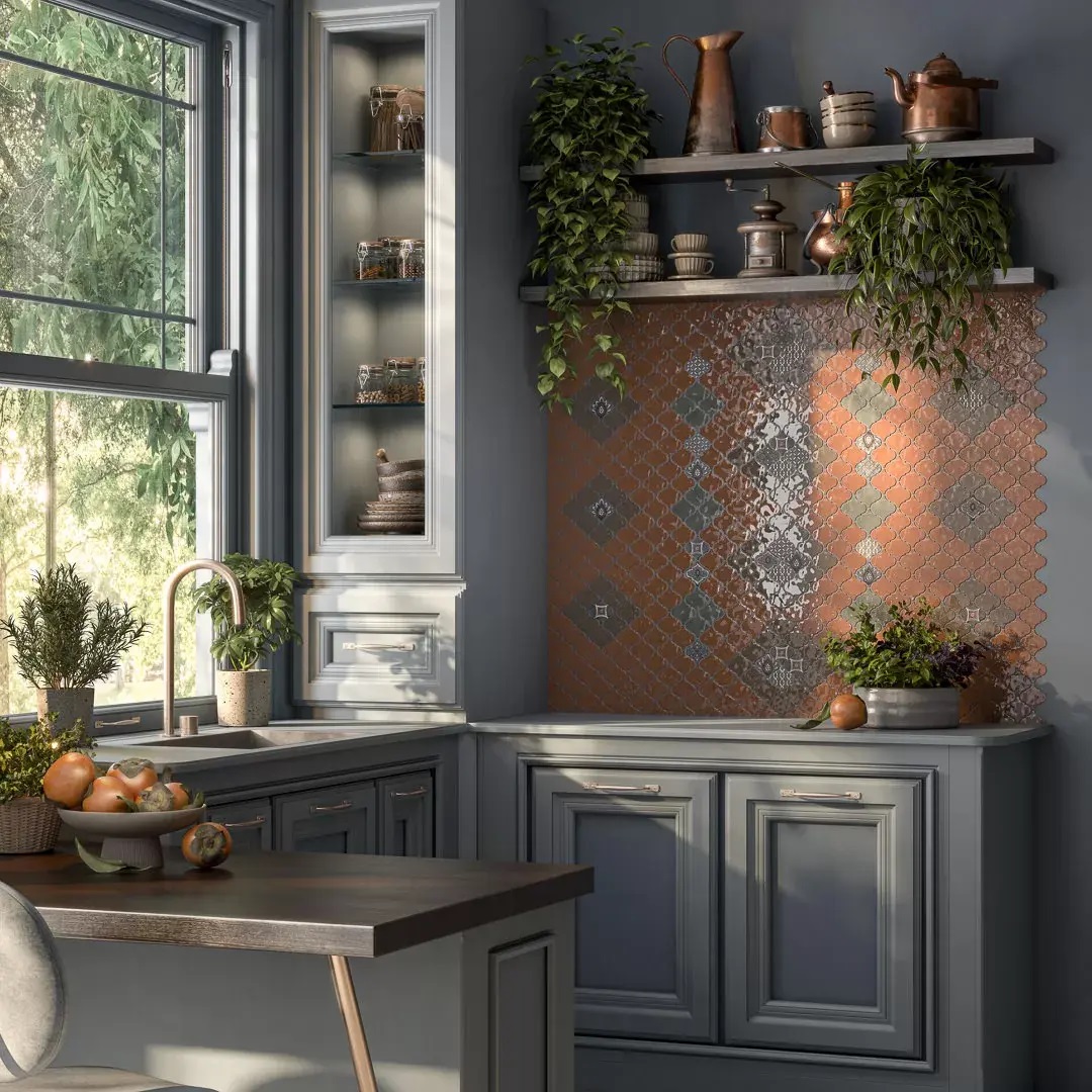 Керамическая плитка Kerama Marazzi KM2630M0041N Арабески Марокко серый светлый матовый 26x30