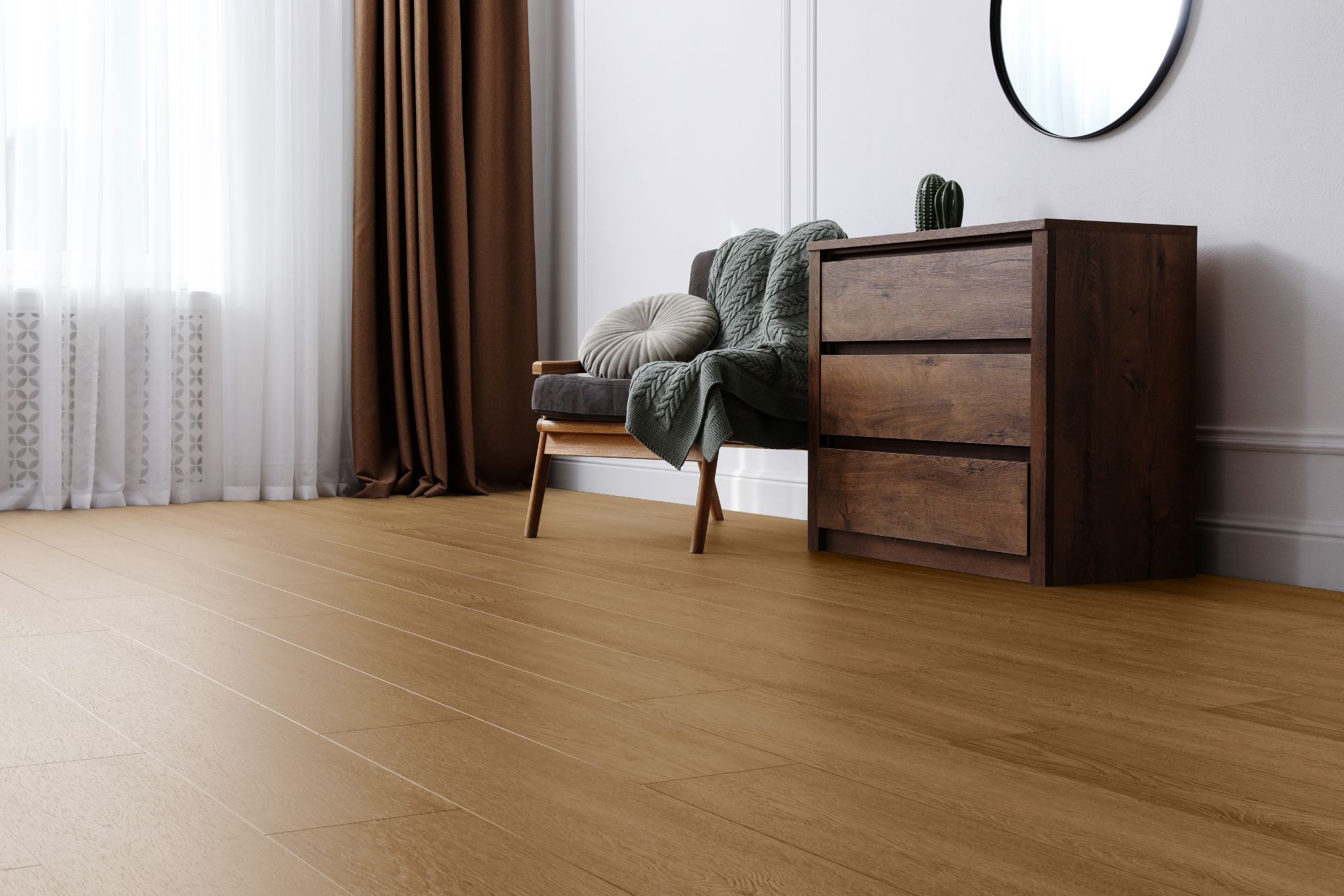 Кварцвиниловая плитка Aqua Floor Спейс Селект ИксЭль/ Space Select XL AF4090SXL 1520x220 Дуб селект Темный замковый кварц винил напольный