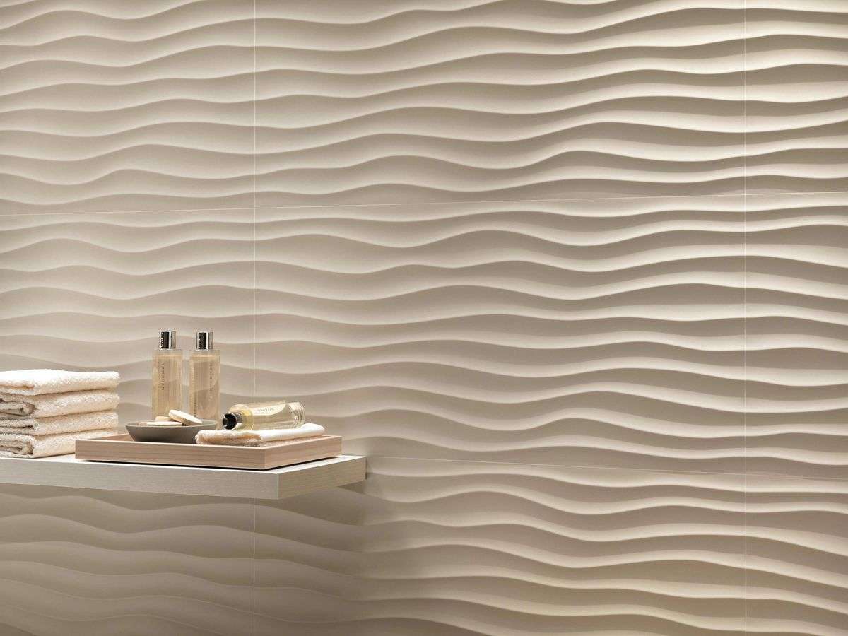 Керамическая плитка Атлас Конкорд Италия 3Д Волл Дизайн/ 3D Wall Design Dune Sand Matte 40x80 8DUS