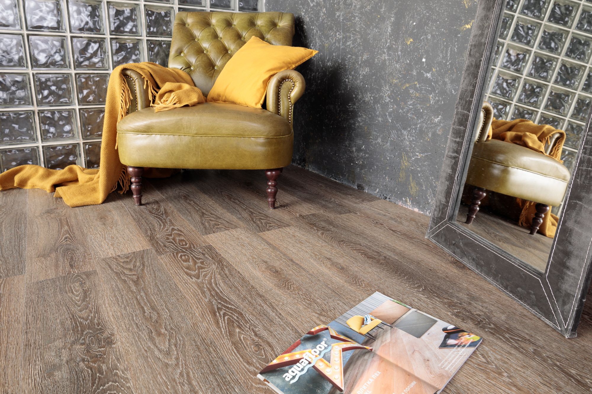 Кварцвиниловая плитка Aqua Floor Quartz AF3501QV 1220x180 Дуб Светлый замковый кварц винил напольный
