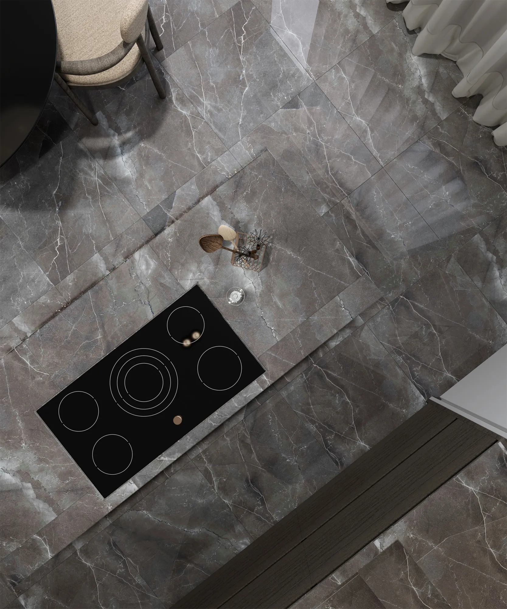 Керамогранит Аркадия Керамика FP1014-A Pulpis Nero Full Polished 60x60 серый