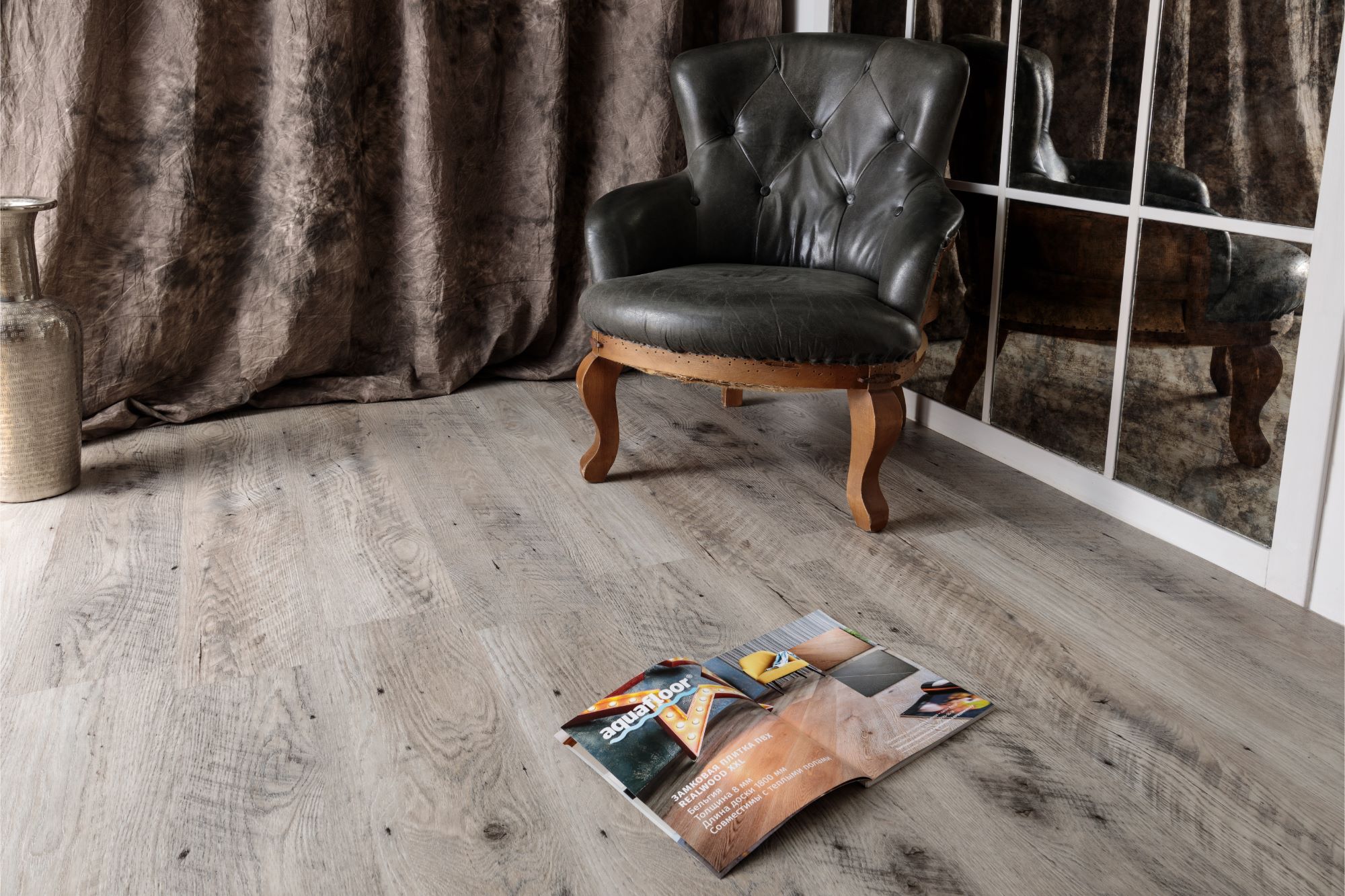 Кварцвиниловая плитка Aqua Floor Нано/ Nano AF3207N 1221x180 Дуб Светлый замковый кварц винил напольный