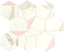 Мозаика Атлас Конкорд Италия Марвел Шайн/ Marvel Shine Calacatta Prestigio Rose Hex Silk 25.1x29 A4WS