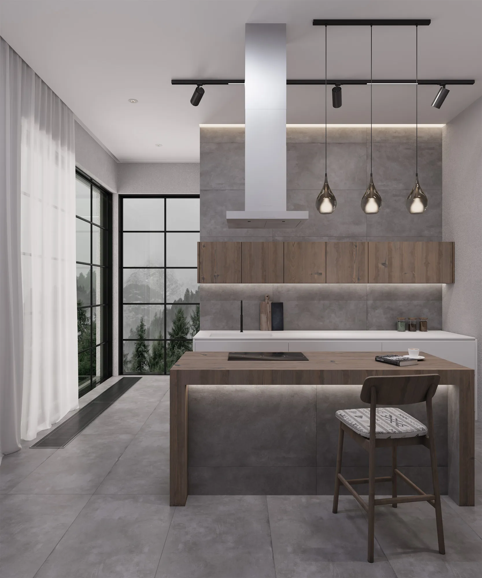 Керамогранит Аркадия Керамика RT7001-A Cementum Gris Matt Rustic 60x120 серый
