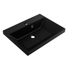 Раковина из искусственного камня черная накладная BelBagno BB600/450-LV-ART-AST-NERO