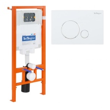 Инсталляция для подвесного унитаза BelBagno BB002-80/BB014-SR-BIANCO с панелью смыва, белый глянцевый