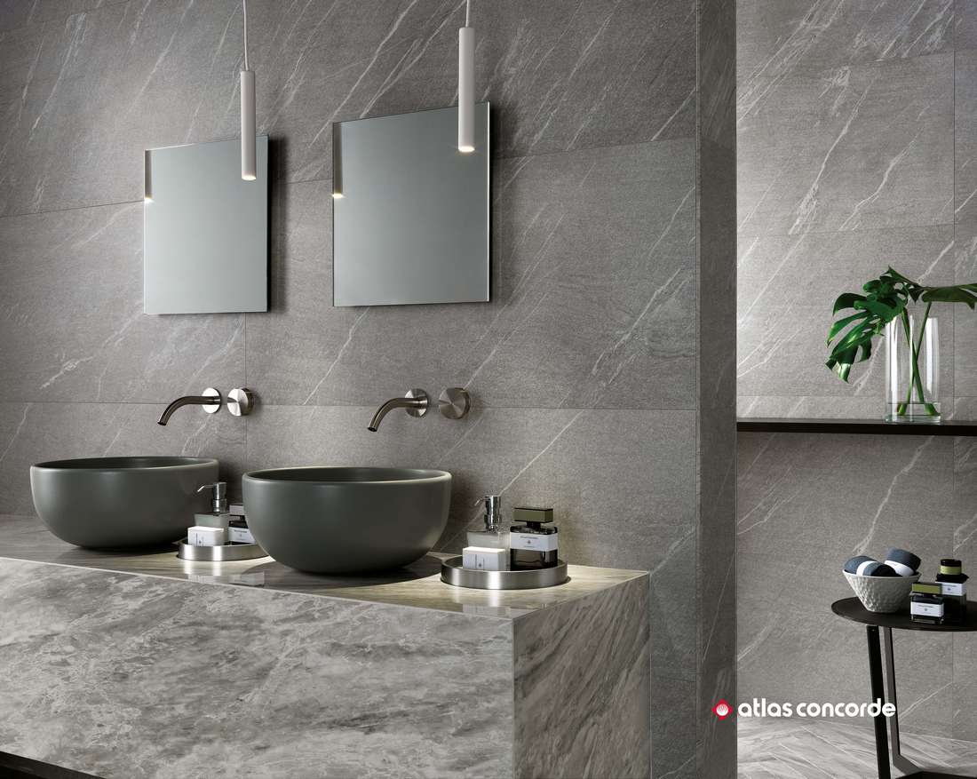 Керамическая плитка Атлас Конкорд Италия Марвел Стоун/ Marvel Stone Cream Prestige Shiny 40x80 9MSI