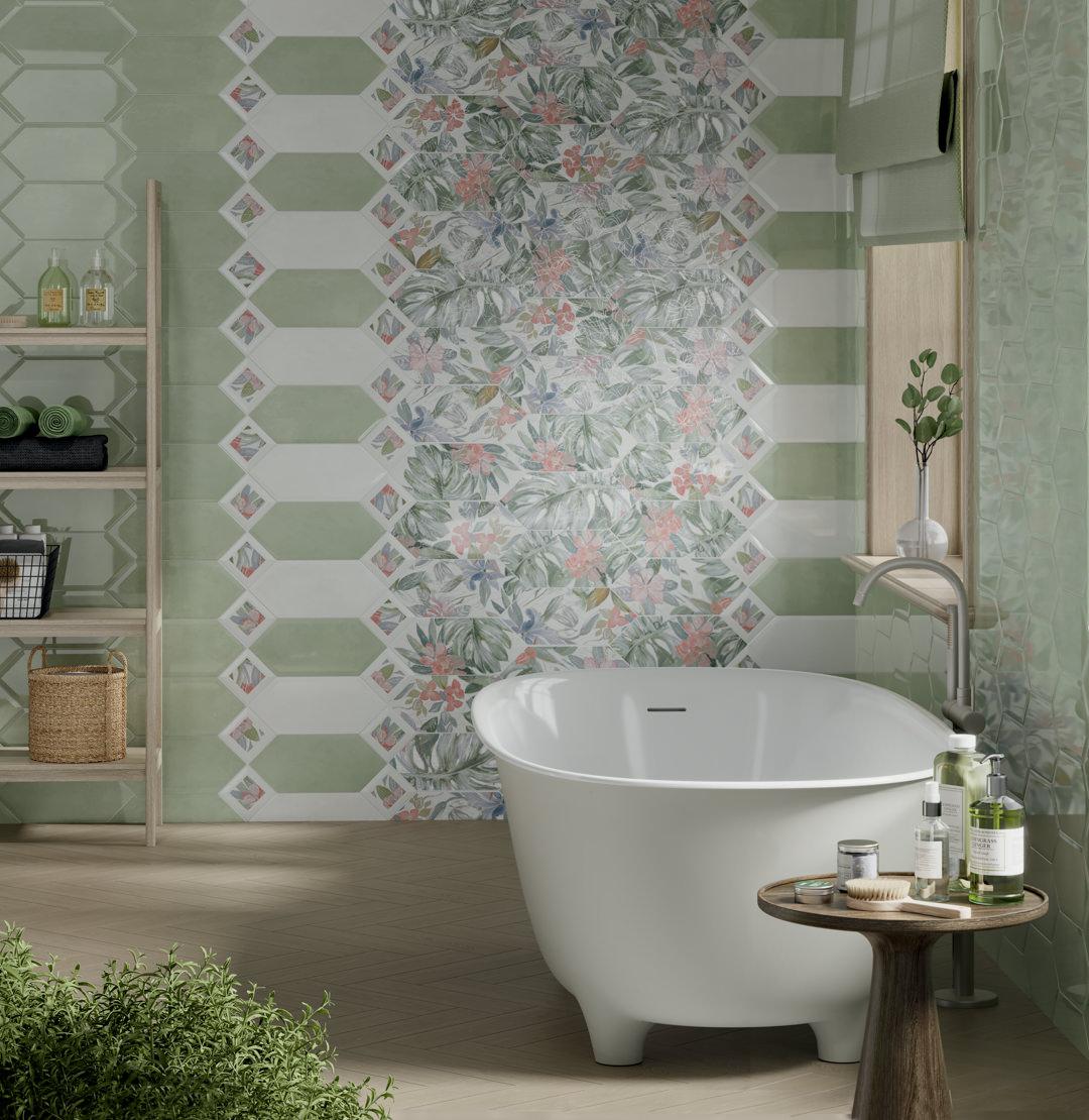 Керамическая плитка Kerama Marazzi Фурнаш грань белый глянцевый 14x34 35028