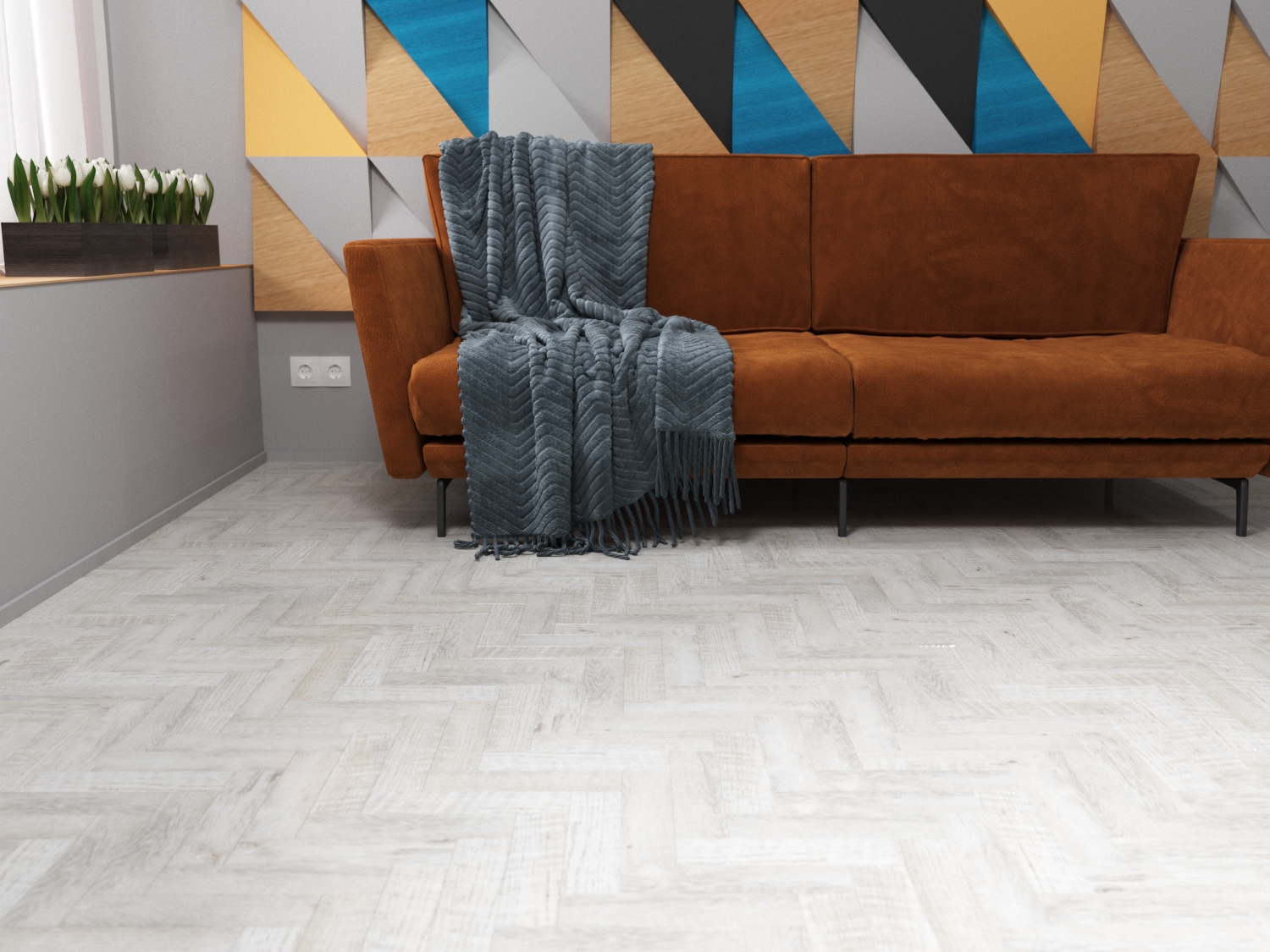 Кварцвиниловая плитка Fine Floor Craft Small Plank FF-414 Дуб Шер кварц винил напольный