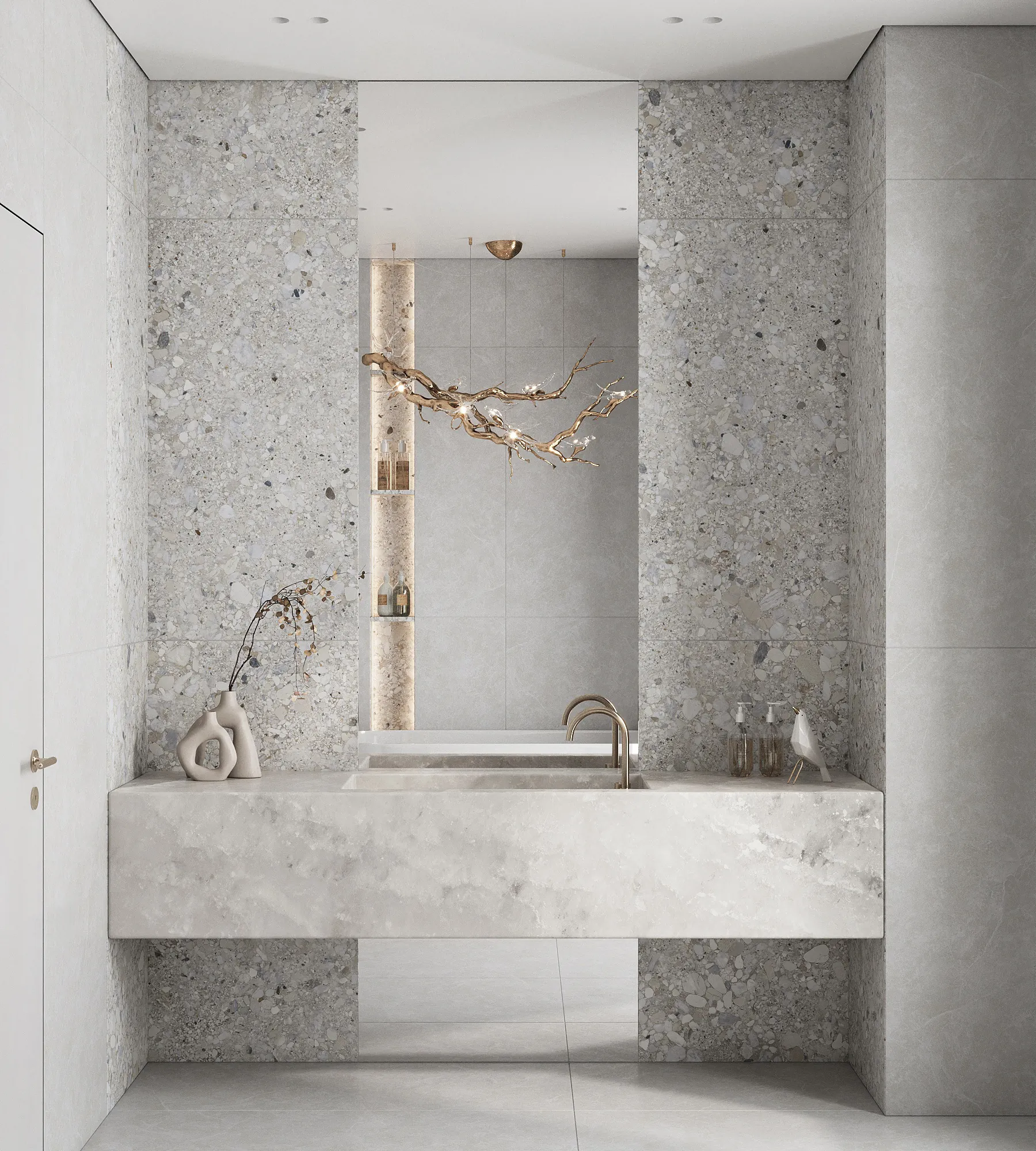 Керамогранит Креанза SL1003-A Oviedo Silver Solido 60x120 серый