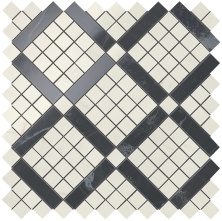 Мозаика Атлас Конкорд Италия Марвел Про/ Marvel Pro Cremo Mix Diagonal Mosaic (Cremo+Noir) 30.5x30.5 9MVF