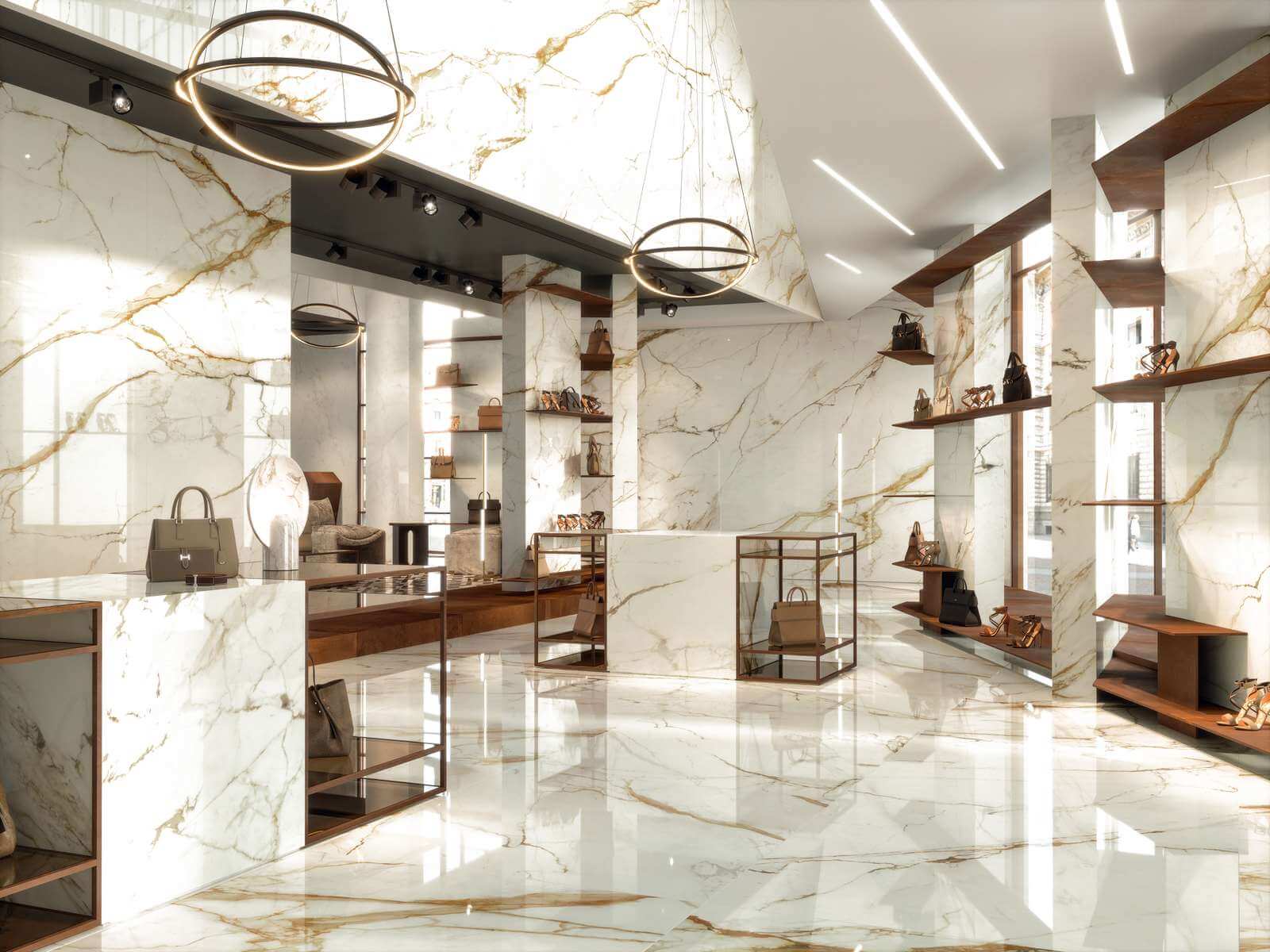 Керамическая плитка Атлас Конкорд Италия Марвел Шайн/ Marvel Shine Calacatta Imperiale Shiny 40x80 A3ZV