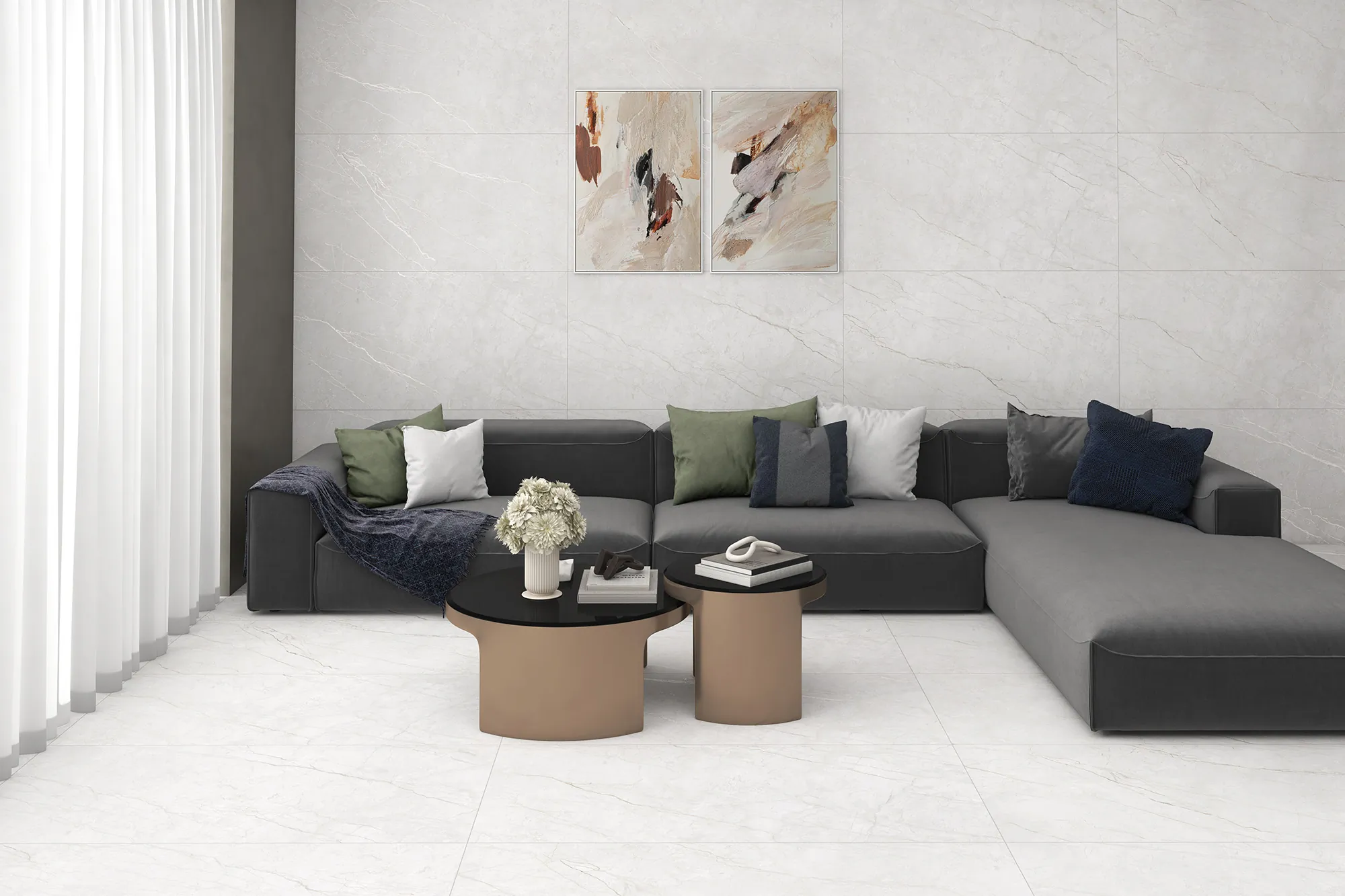 Керамогранит Аркадия Керамика CR4014-A Meteria Silver Carving 60x120 белый
