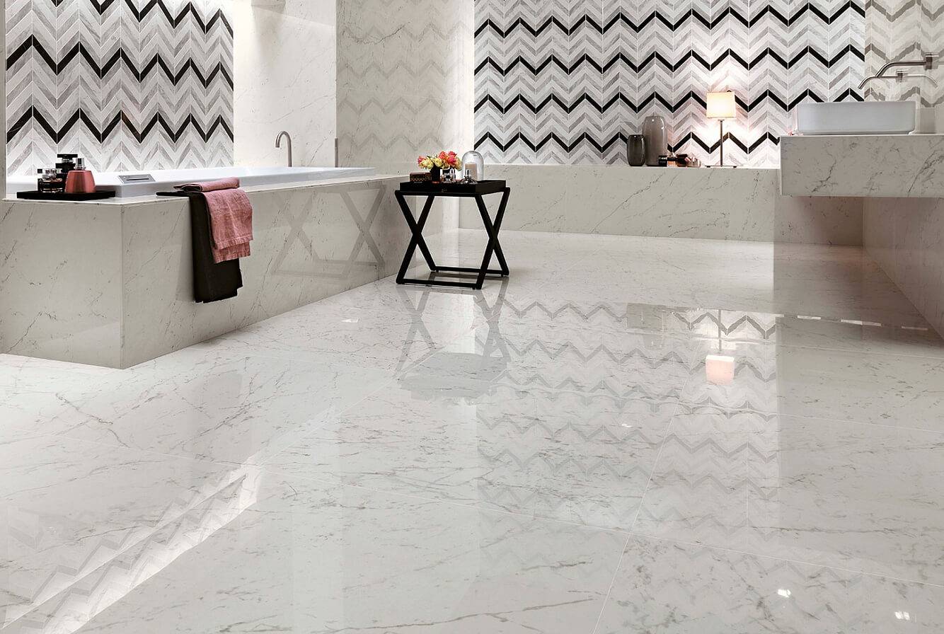 Керамическая плитка Атлас Конкорд Италия Марвел Стоун/ Marvel Stone Cream Prestige Shiny 40x80 9MSI