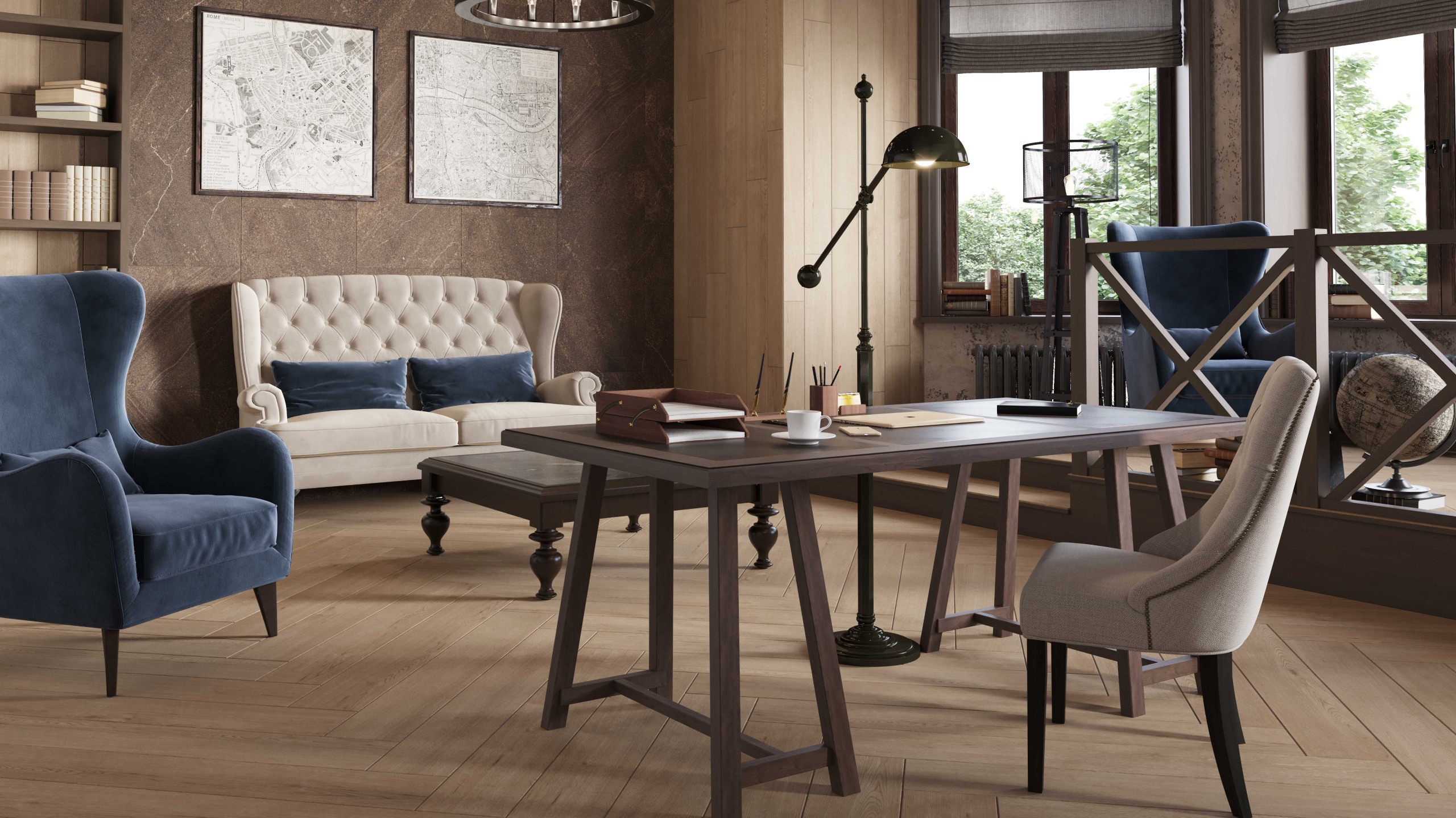 Комплект Estima CW02 Classic Wood Dark Grey (Ступень 33x120 непол. прямоугол. бортик без насечек + Подступенок 14,5x120)