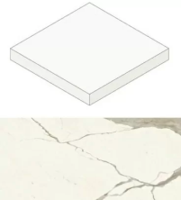Ступень угловая Атлас Конкорд Италия Marvel Calacatta Sublime Scalino Angolare Silk AGJE 33x33