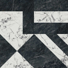 Керамогранит Kerama Marazzi SG013302R Бьянко Неро белый чёрный лаппатированный 119,5x119,5