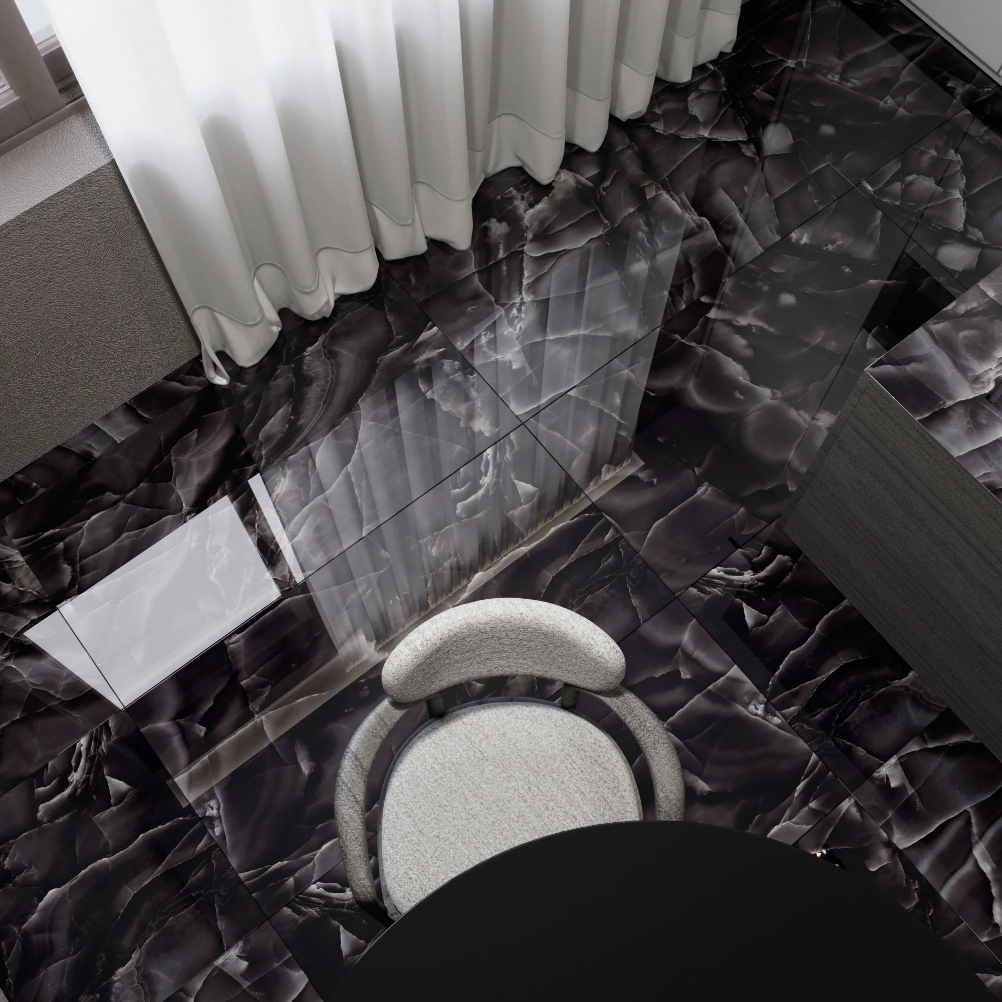 Керамогранит Аркадия Керамика HG2009-A Onyx Black High Gloss 60x120 черный