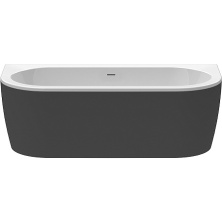 Ванна акриловая пристенная Cezares SLIM WALL-180-80-60-NERO-SET