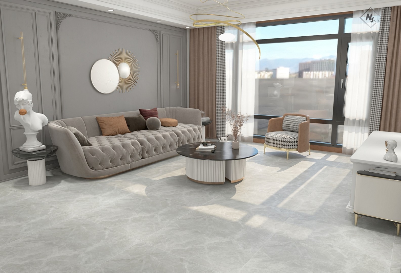 Керамогранит NSceramic NSC8036 бежевый глянцевый 80x80