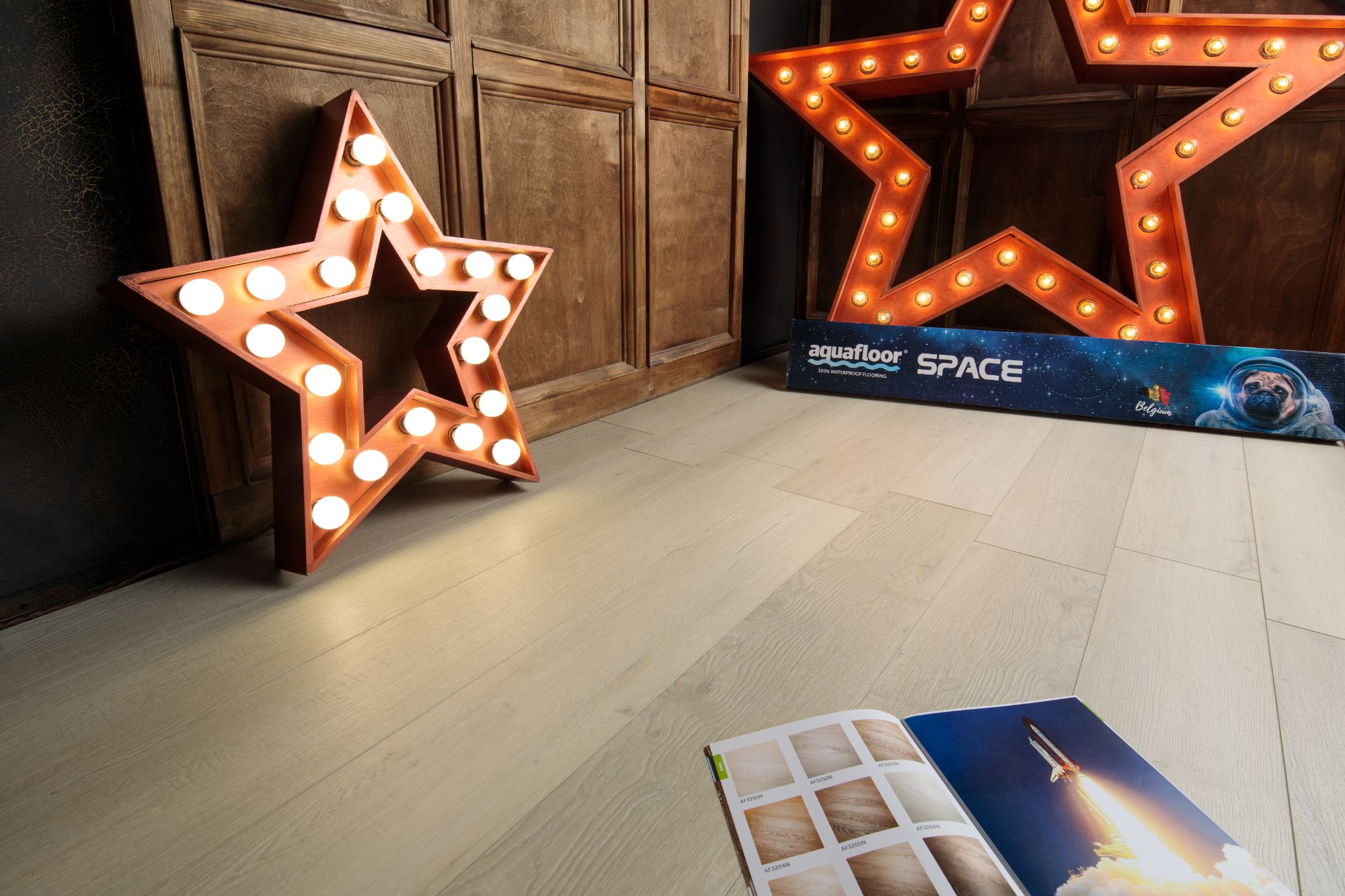 Кварцвиниловая плитка Aqua Floor Спейс/ Space AF4031SPC 1220x180 Дуб Светлый замковый кварц винил напольный