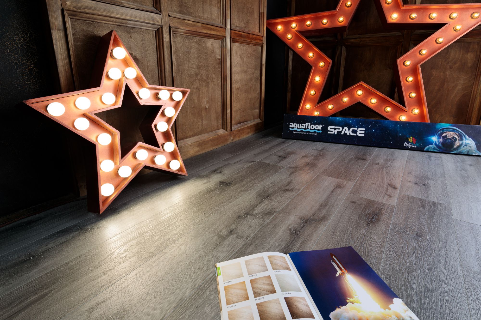 Кварцвиниловая плитка Aqua Floor Спейс/ Space AF4031SPC 1220x180 Дуб Светлый замковый кварц винил напольный