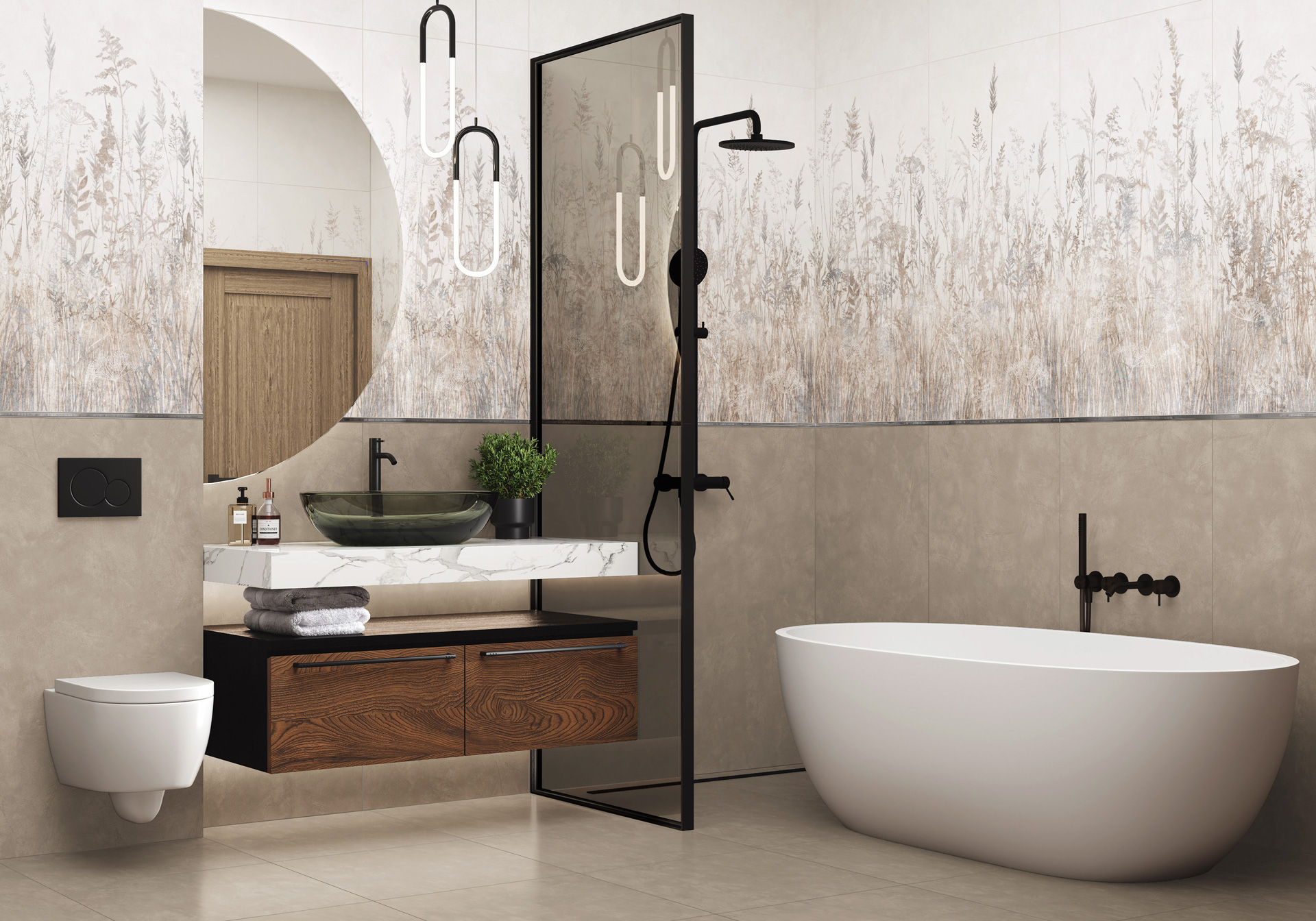 Керамогранит Альма Керамика Флора/ Flora GFU60120FLO00L белый 60x120